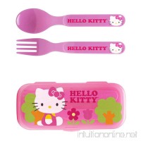 Zak! Hello Kitty Flatware Set for Kids Toddlers Girls (3 Pc: Spoon  Fork  Travel Case) - B017GK7H7A
